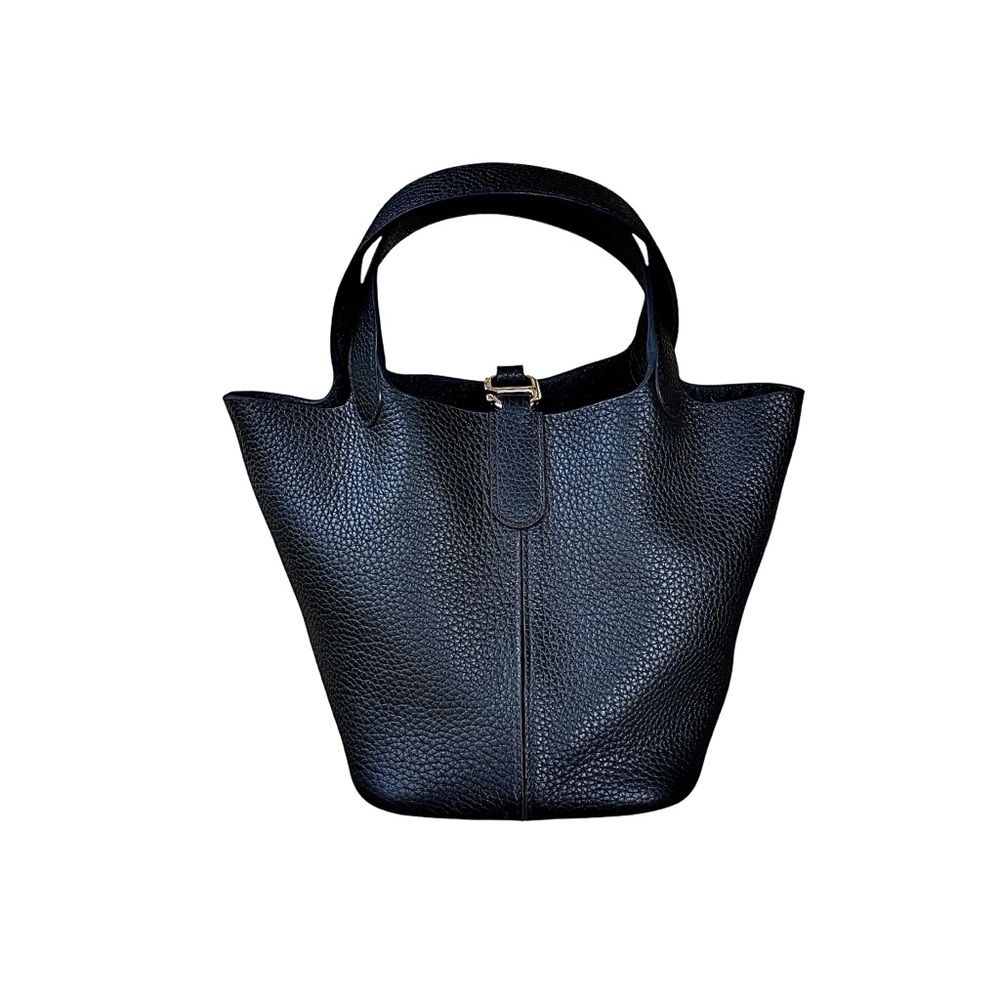 🌹MELODIE CECILE “Josette” Black Leather Satchel w/ Crossbody Strap🌹